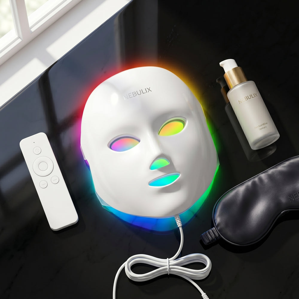 NEBULIX Glow Mask kit flat lay